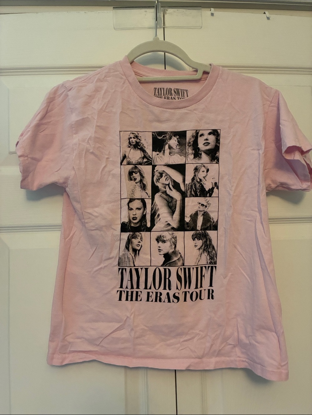 Taylor Swift Pink Short Sleeve Eras Tour Photo Collage Tee